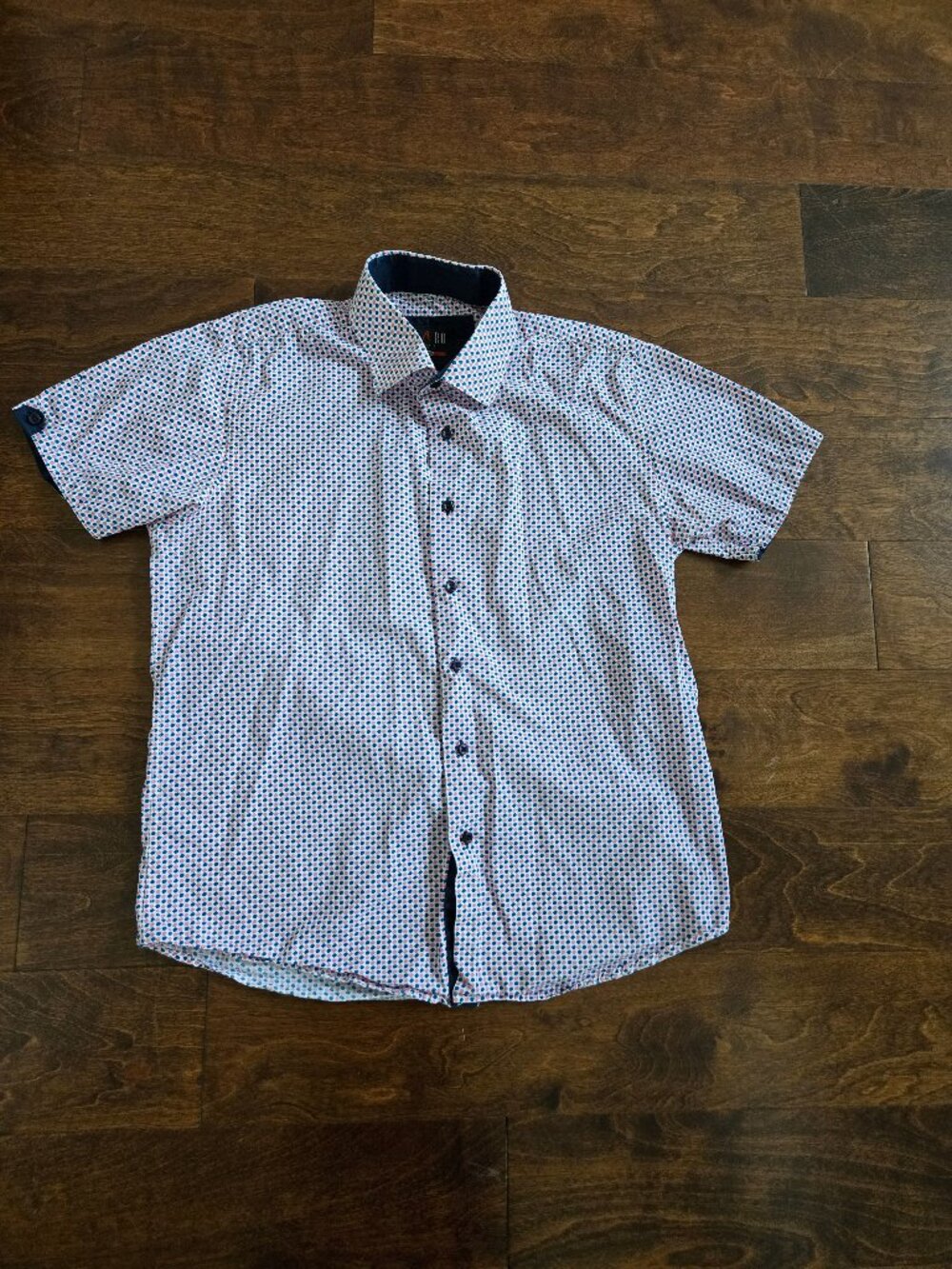 Men's Azaro Uomo Short Sleeve Button Up Shirt Size Medium